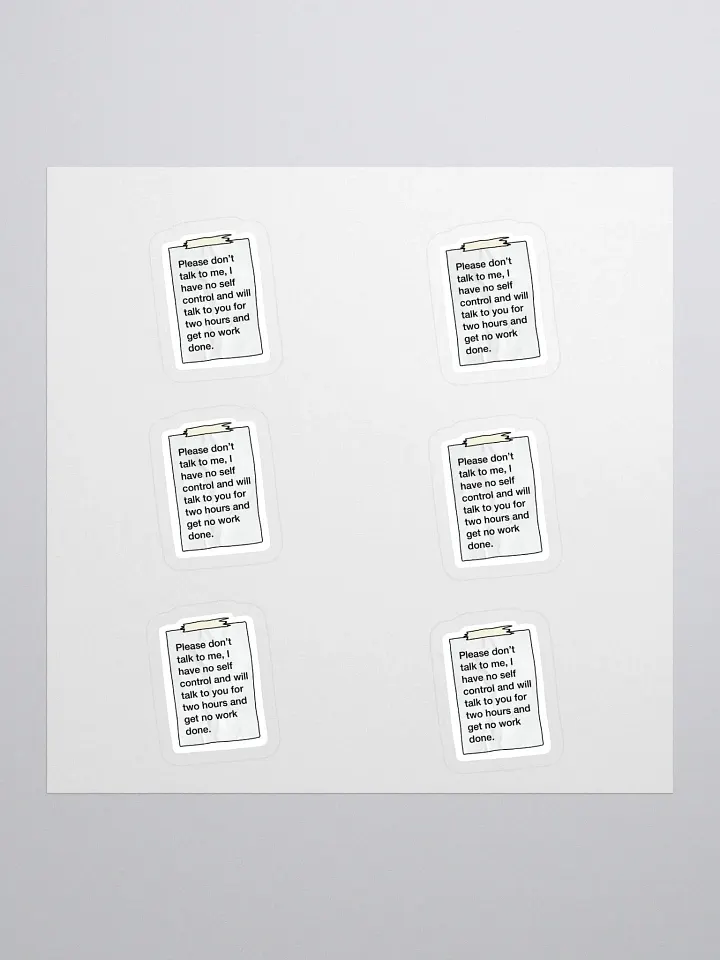 I NEED To Work Sticker (MEDIUM Sheet) product image (1)