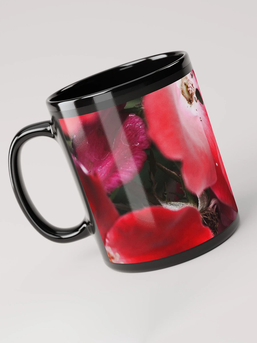 Bright Red Flowers Black Coffee Mug product image (5)