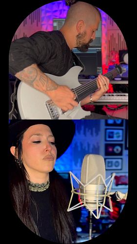 Fun times with the wife @aliiceofficial playing some Audioslave with my fretless 🎸 @aristidesguitars 

🎤 @neumann.berlin 
@ki...