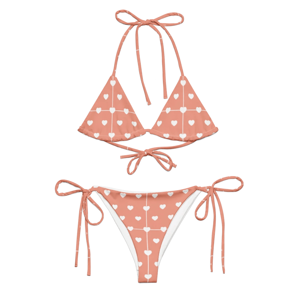 Pastel Heart Seamless Pattern String Bikini - v13 product image (2)