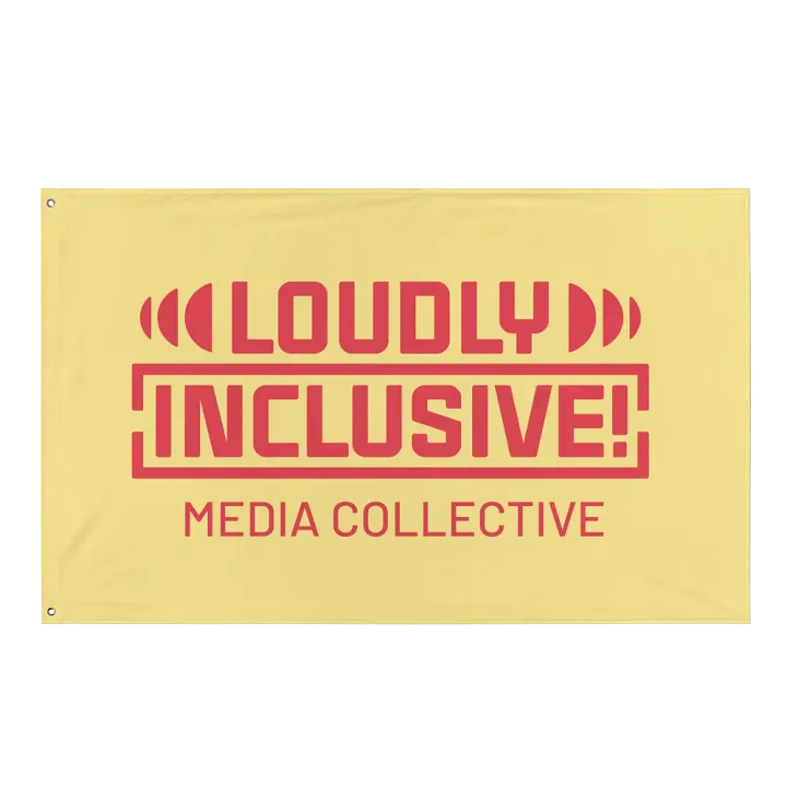 Yellow and Vibrant Pink Logo Flag product image (1)
