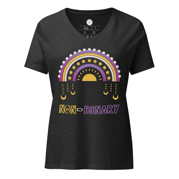 Non-Binary Rainbow V-Neck Tee product image (2)