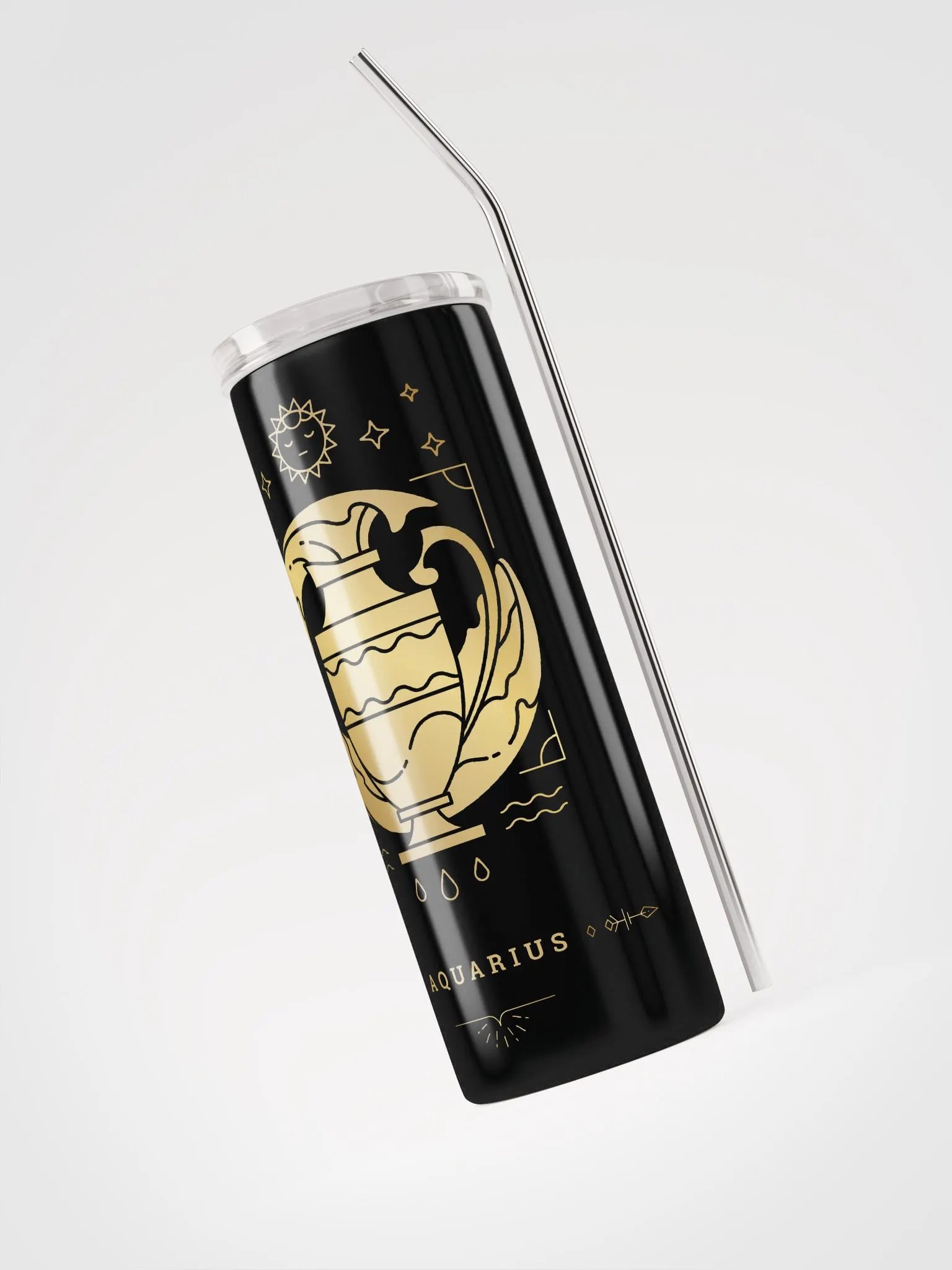 Aquarius Gold Rush: Zodiac Stainless Steel Tumbler for Celestial Glam! ✨♒ product image (3)