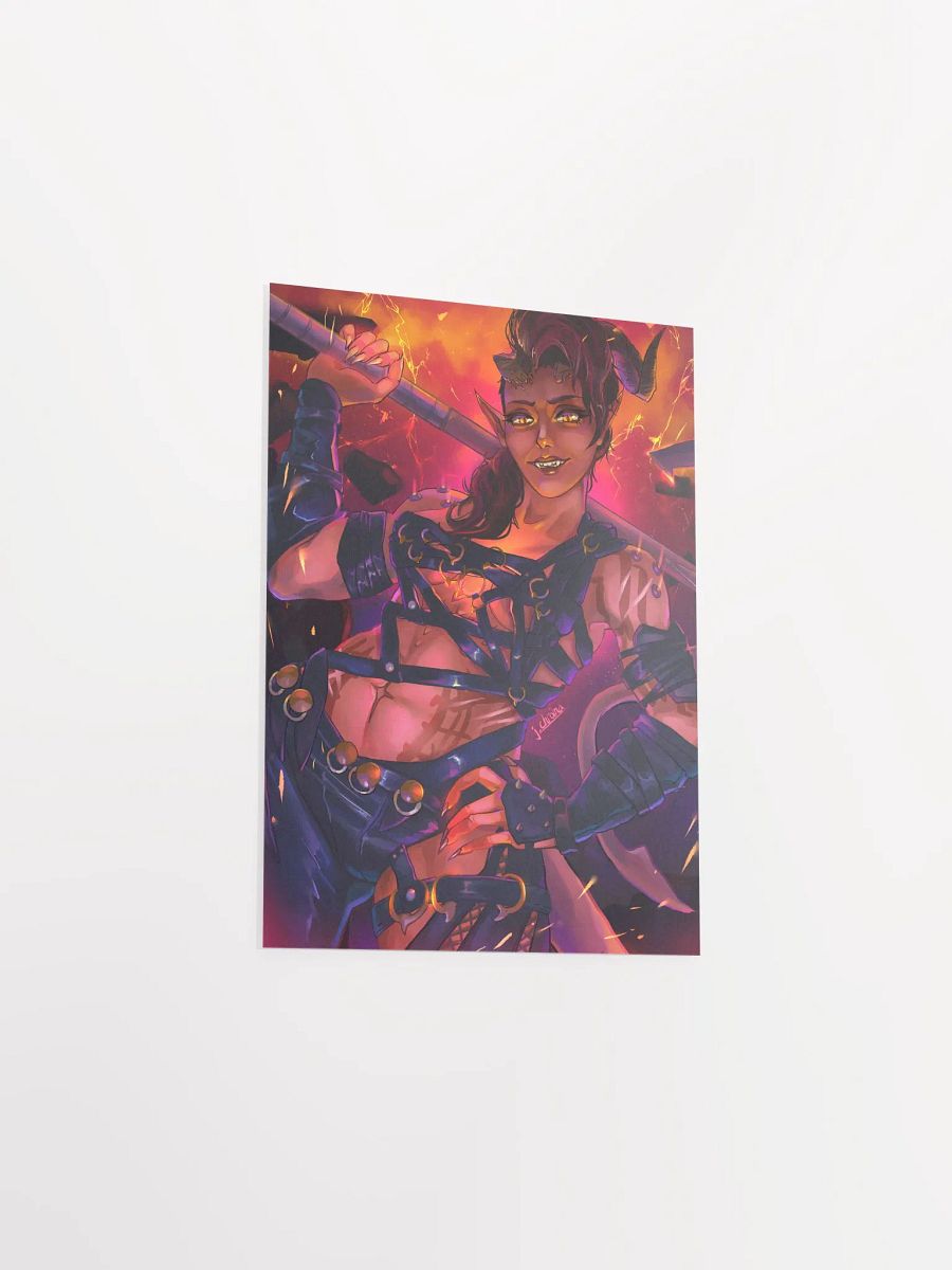 Fury of Avernus - Tiefling Barbarian Video Game Poster - 11x14" Art Print by CosmicChroma product image (3)