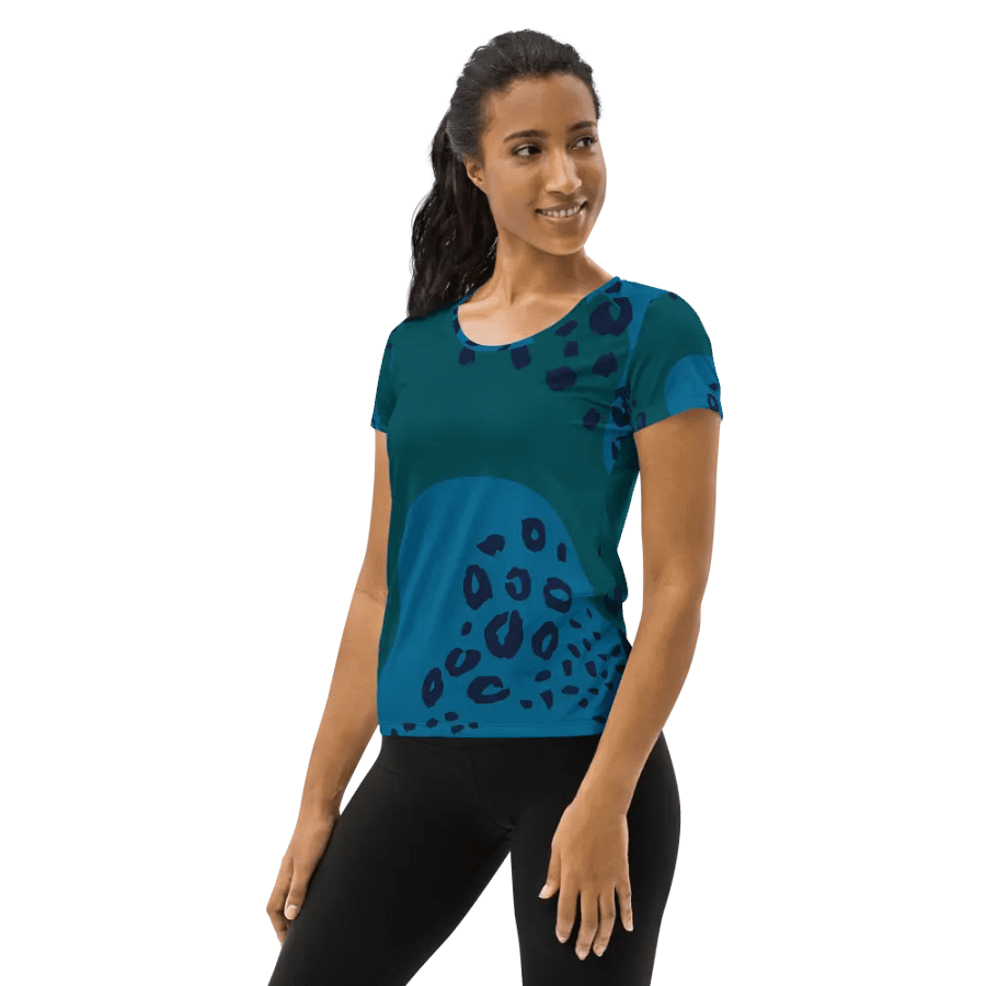 Teal Animal Print Women's Sports Tee product image (3)
