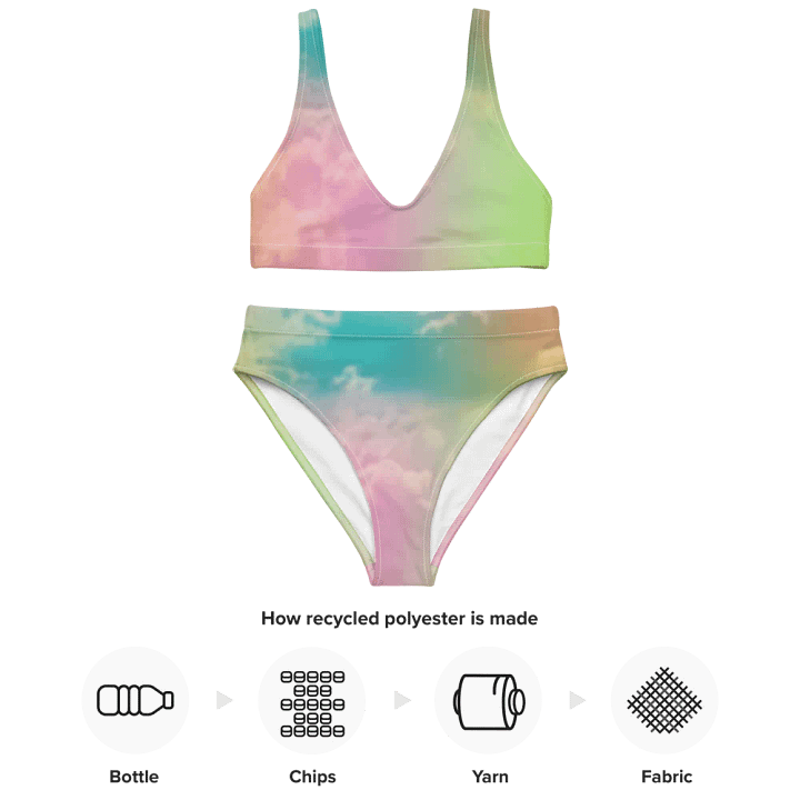Blur cloud rainbow Design High Waisted Bikini - V11 product image (2)