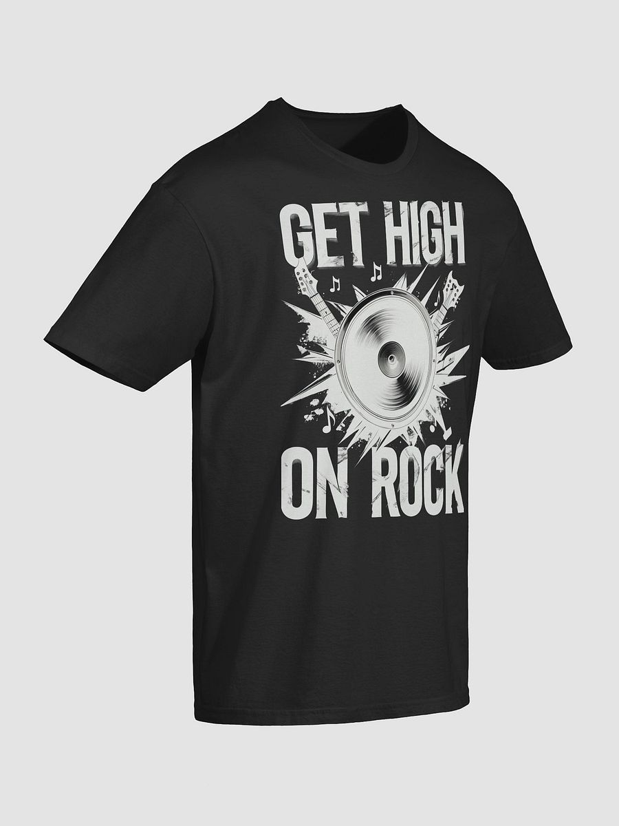 Rock Music-Inspired T-Shirt – Bold 'GET HIGH ON ROCK' Design, Unisex Fit product image (2)