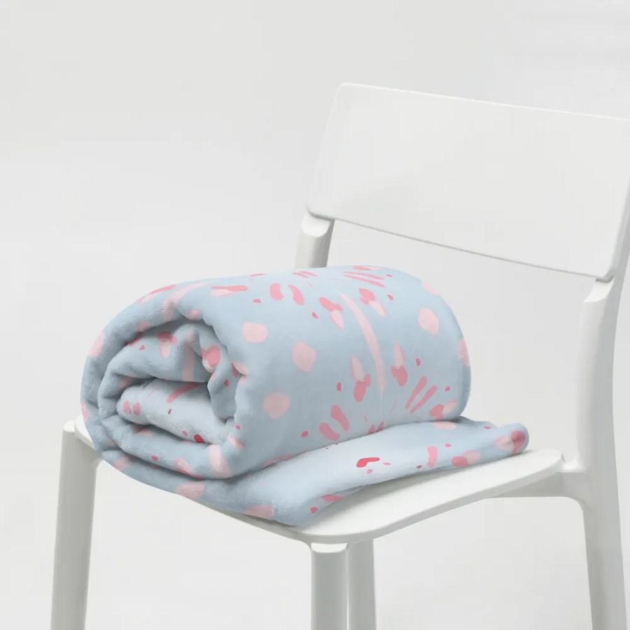 Pink Splashes & Red Hearts Throw Blanket product image (8)