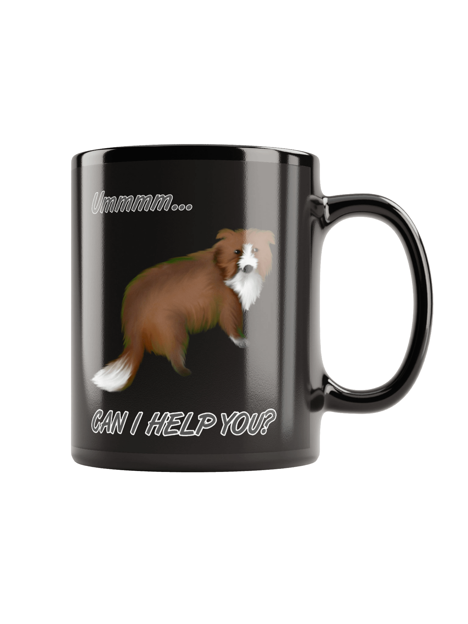 Whimsical Dog Black Glossy Mug product image (2)