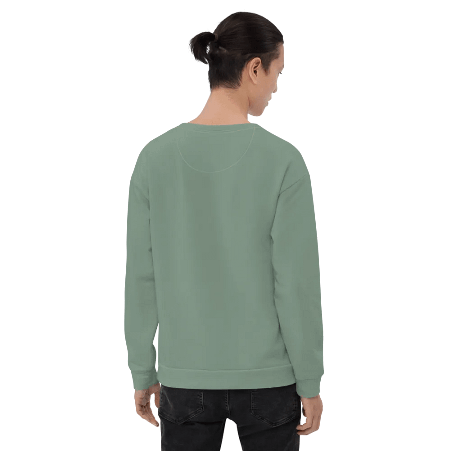 Plain Medium Sage Green Soft Summer Unisex Recycled Polyester Heavyweight Premium Sweatshirt by Treasure Pie product image (7)