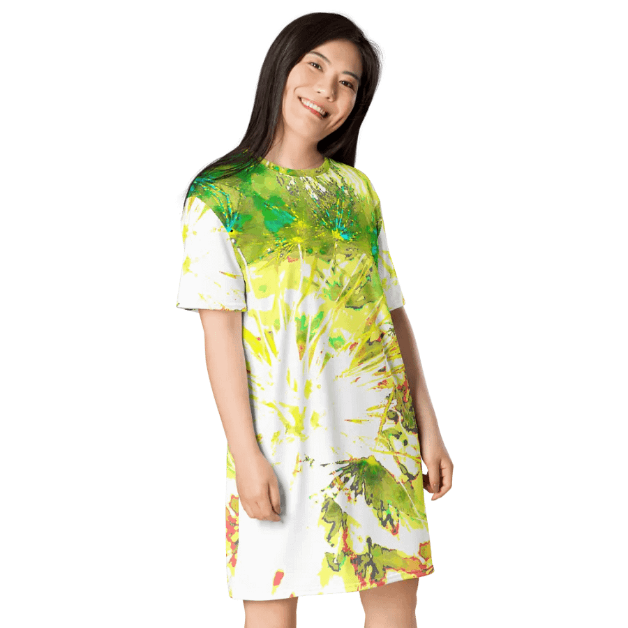 Way Cooler Abstract Dandelion Seeds Ladies T Shirt Dress product image (5)