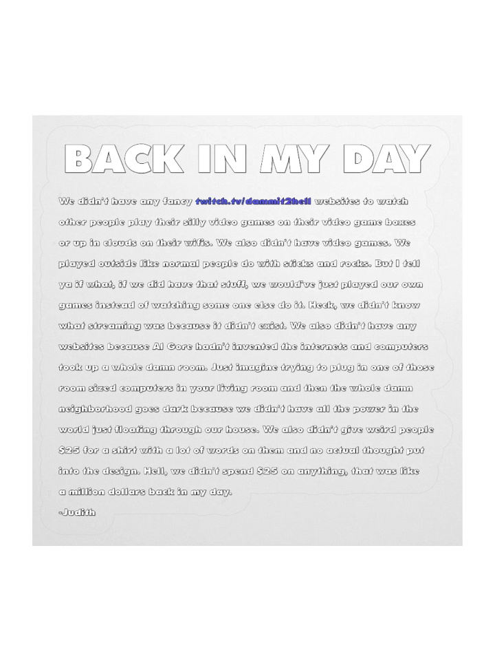 Back In My Day Sticker product image (1)
