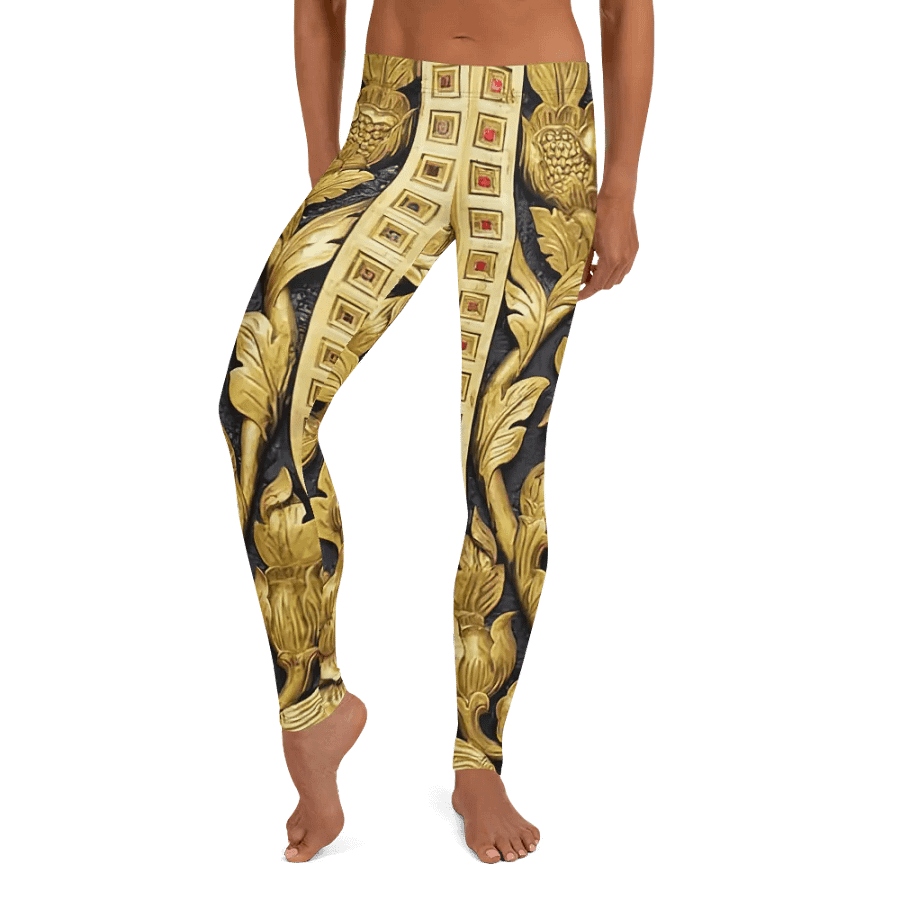 Golden Botanical Elegance Leggings product image (9)