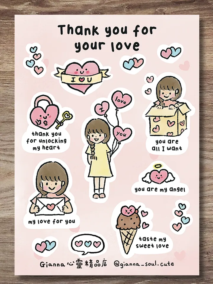 Thank you for your love | Positivity Sticker Sheet product image (1)