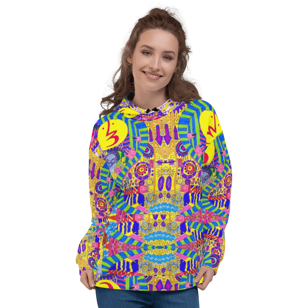 Abstract Colourful Doodles Unisex Pull Over Hoodie product image (4)