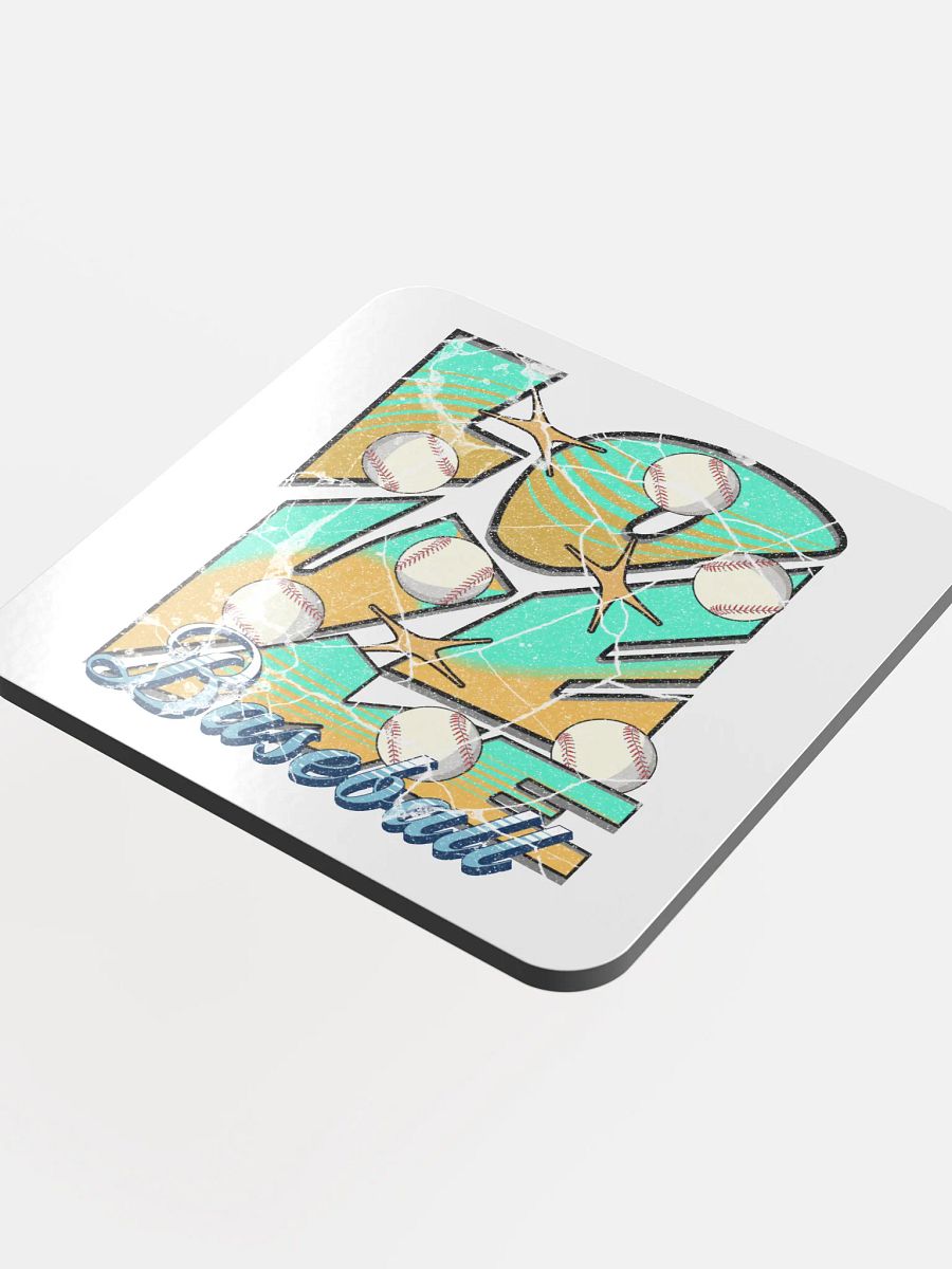 Love Me Baseball Swirling Stars Cork Coaster product image (4)