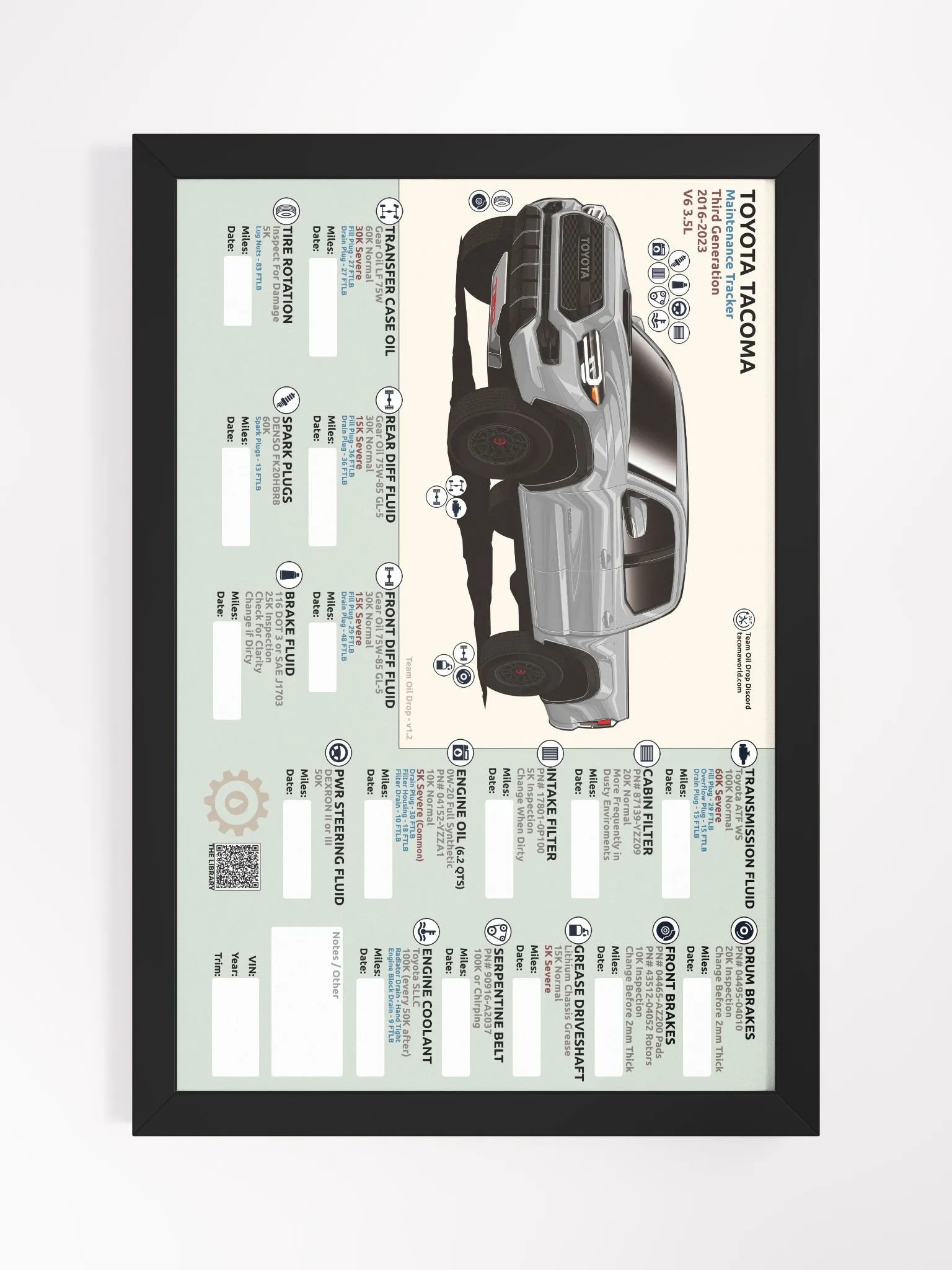 3RD GEN MAINTENANCE TRACKER V1.2 - Silver/Cement (FRAMED) product image (2)