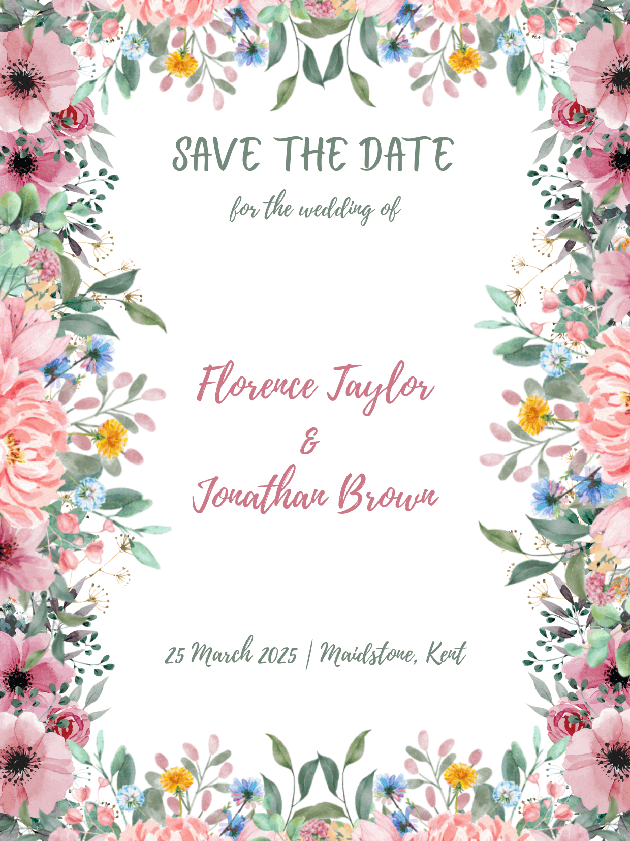 Wedding Invitation - flowery save the date product image (1)