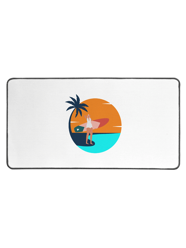 Catch Waves, Not Feelings – Retro Surf Girl Aesthetic Desk Mat product image (1)