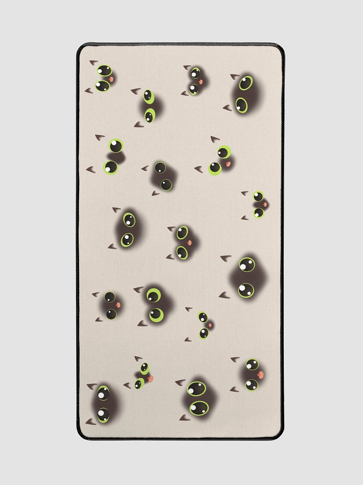 Cute Siamese Cat Faces (Green Eyes) Desk Mat 15.5" x 31.5" product image (2)