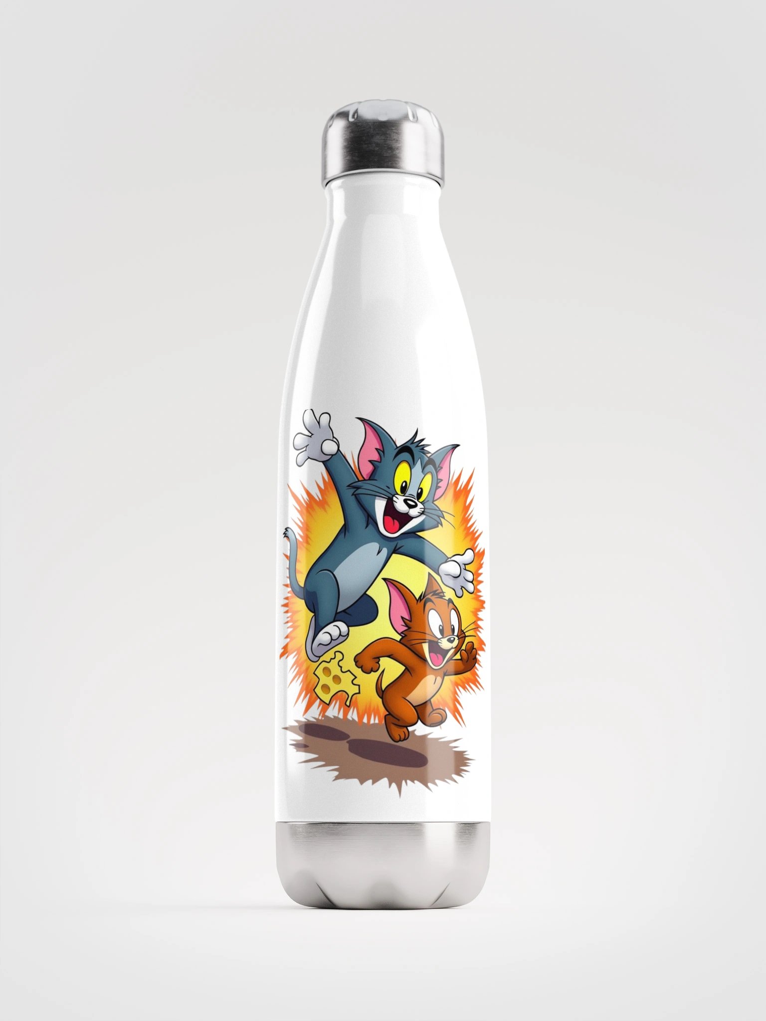 Dynamic Cat and Mouse Stainless Steel Water Bottle product image (1)