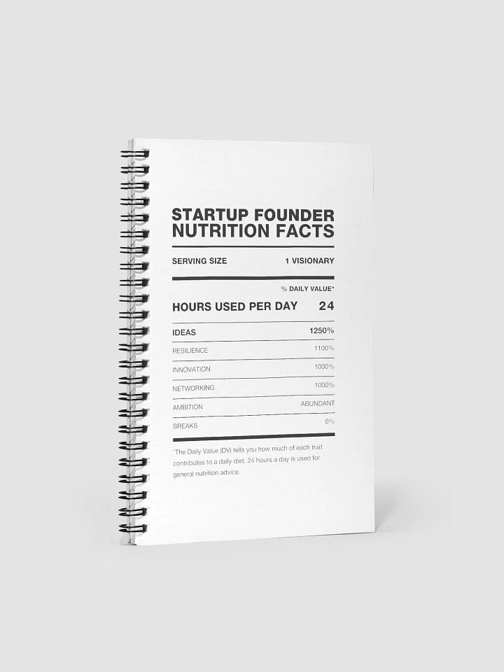 STARTUP FOUNDER Nutrition Facts Notebook product image (1)