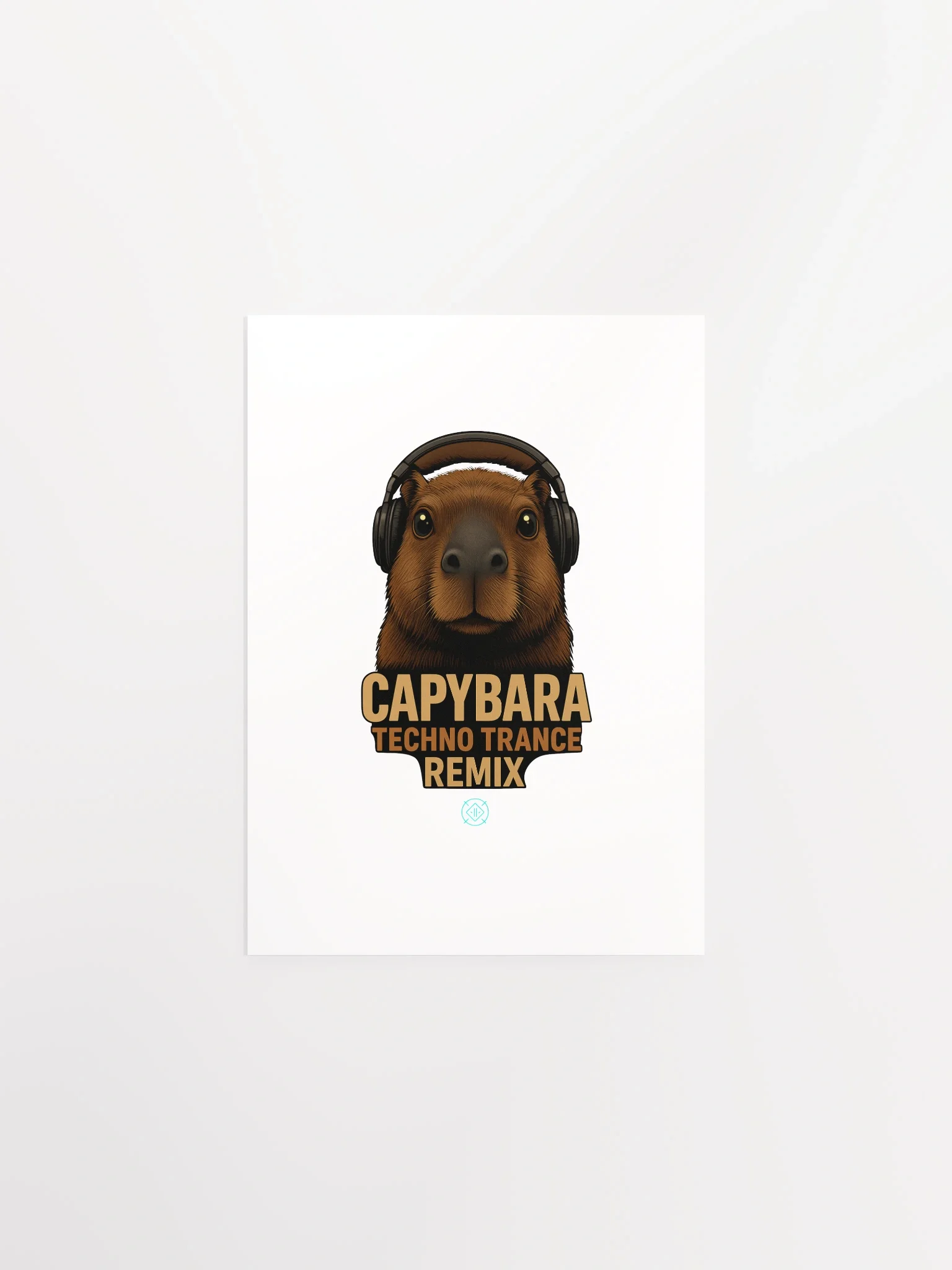 Capybara Techno Remix Poster – EDM Animal Art · Minimal White Background product image (1)