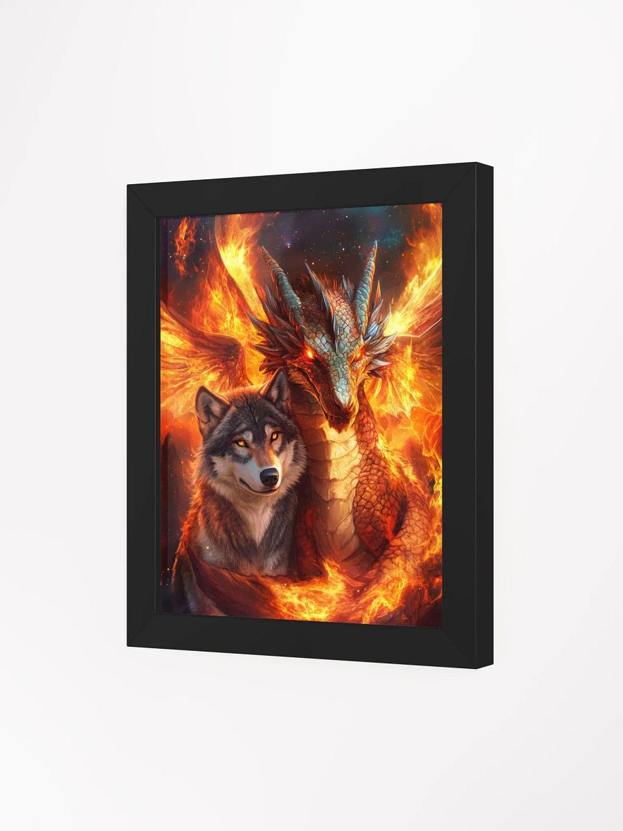 Fire dragon & wolf 01 - Framed High Quality Matte Poster product image (17)