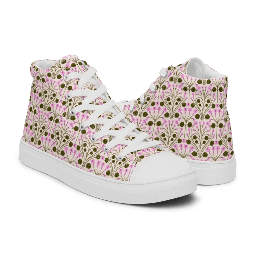 Alpine Serenity - Pink and Green - Women High Top Canvas Shoes product image (12)