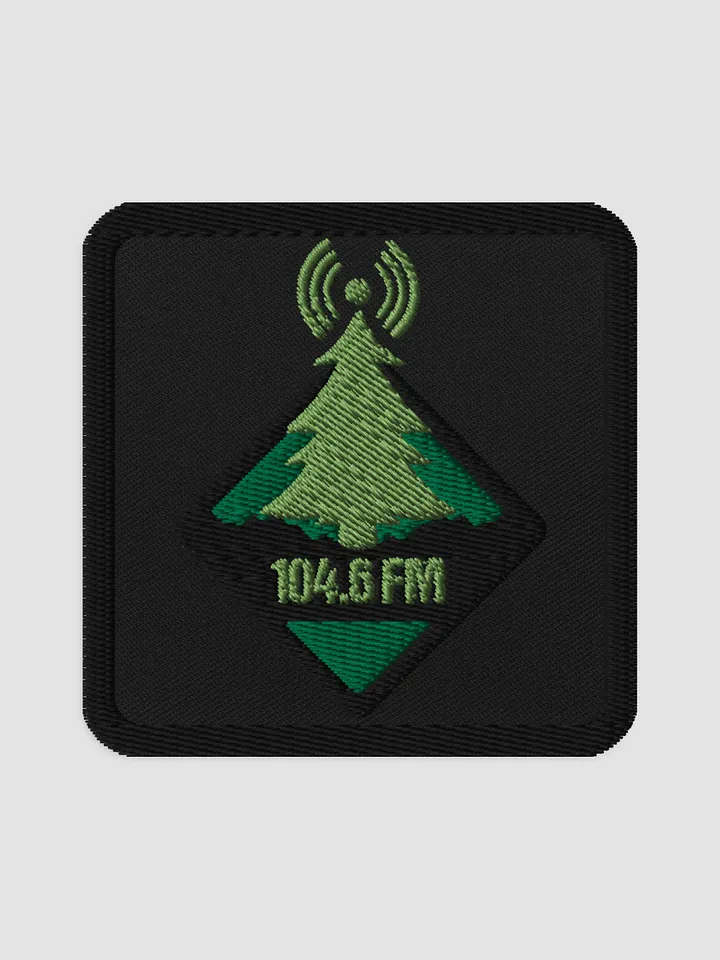 104.6 FM Embroidered Patch - Square 3″×3″ product image (1)