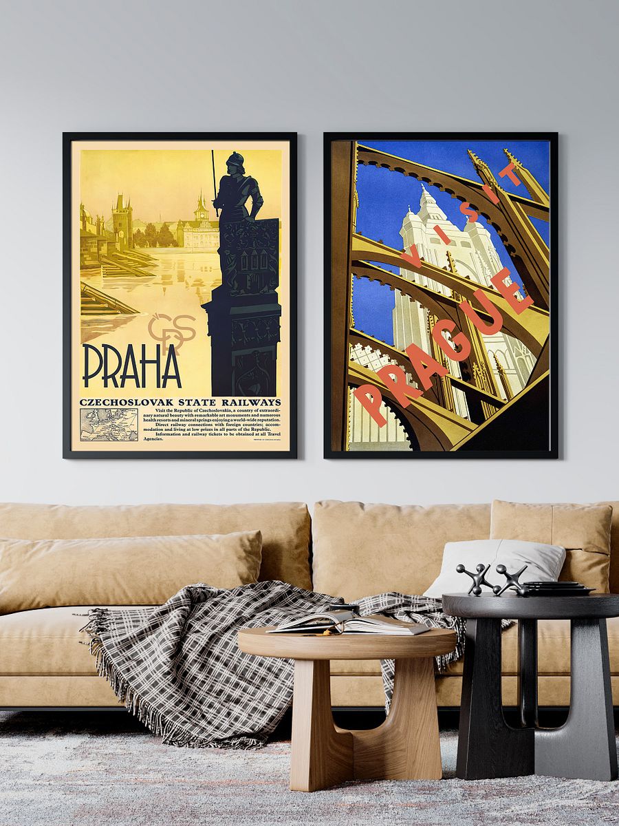 Prague Czech, 1920s — Retro travel poster, vintage travel print product image (2)