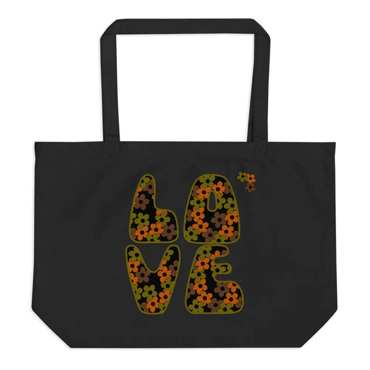 Retro Coloured LOVE Text Eco-Friendly Large Tote Bag product image (2)