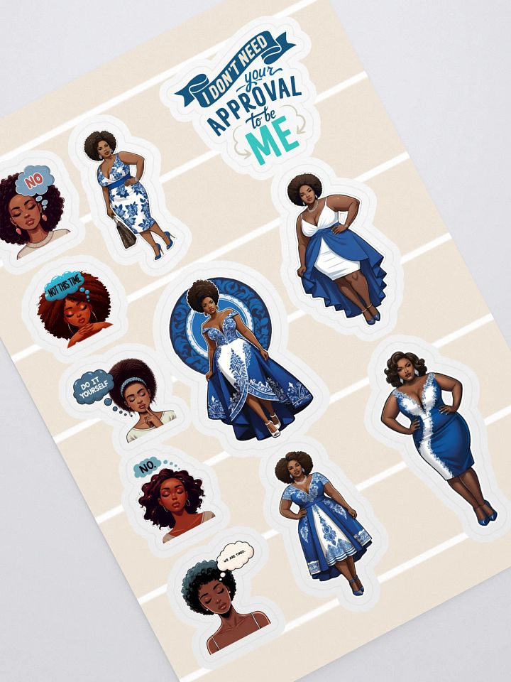 Beige and White Striped Sticker Sheet product image (1)