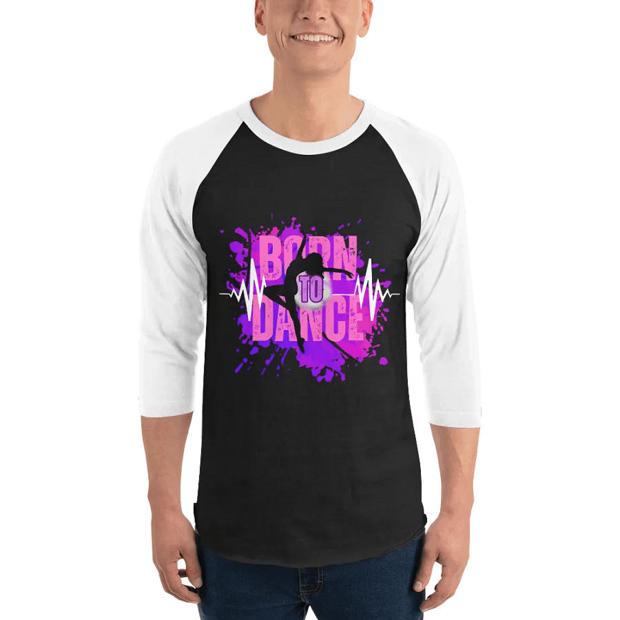Born to Dance her Silhouette Dynamo Raglan Two Color Tee product image (3)