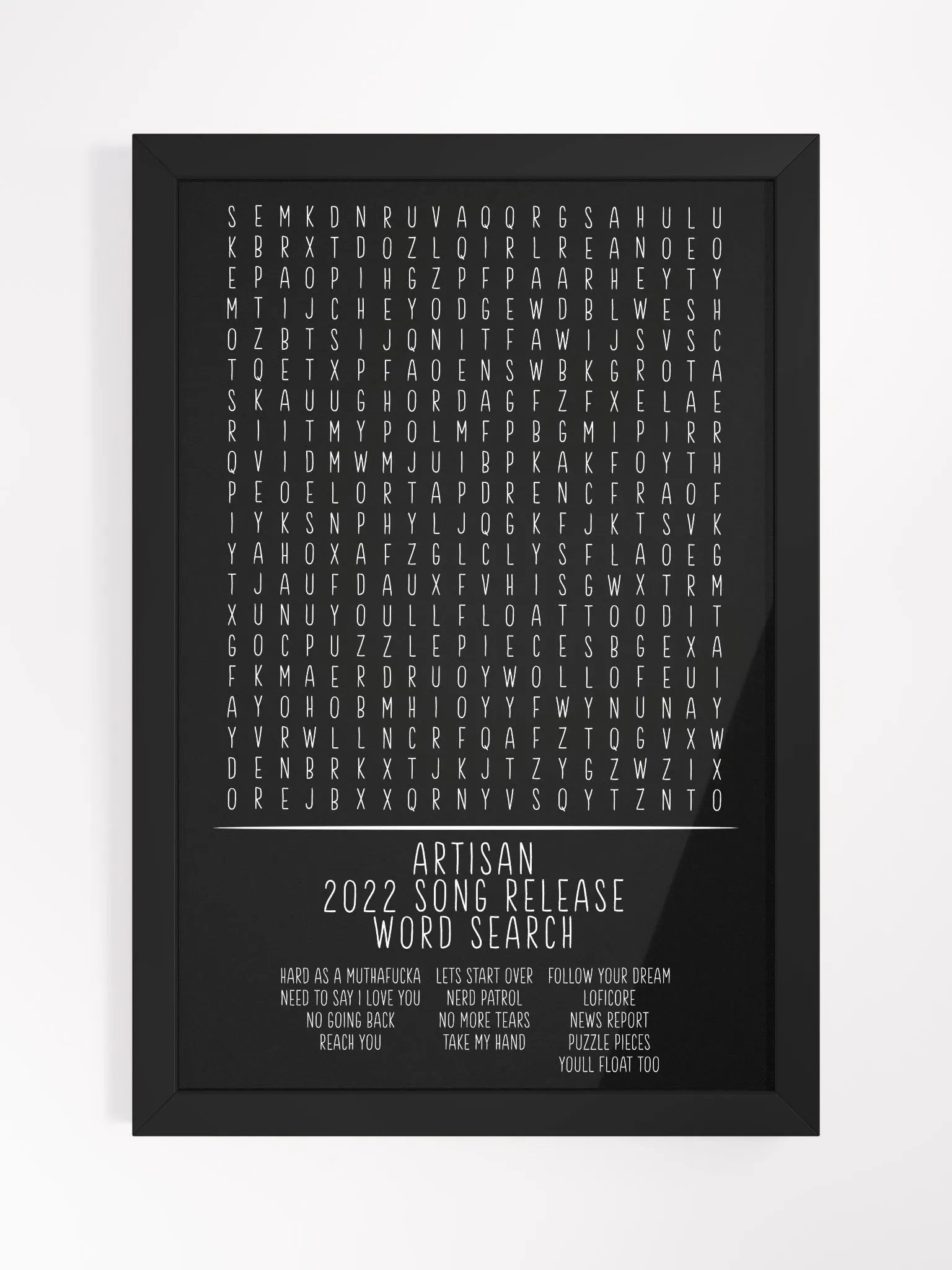 2022 Song Release Word Search Poster product image (1)