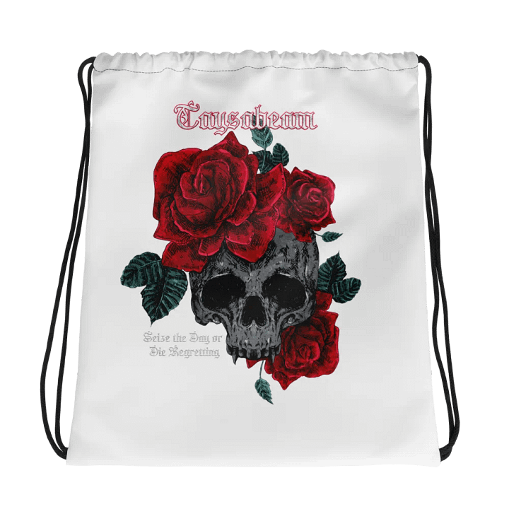 Gothic Skull and Roses Drawstring Bag product image (1)