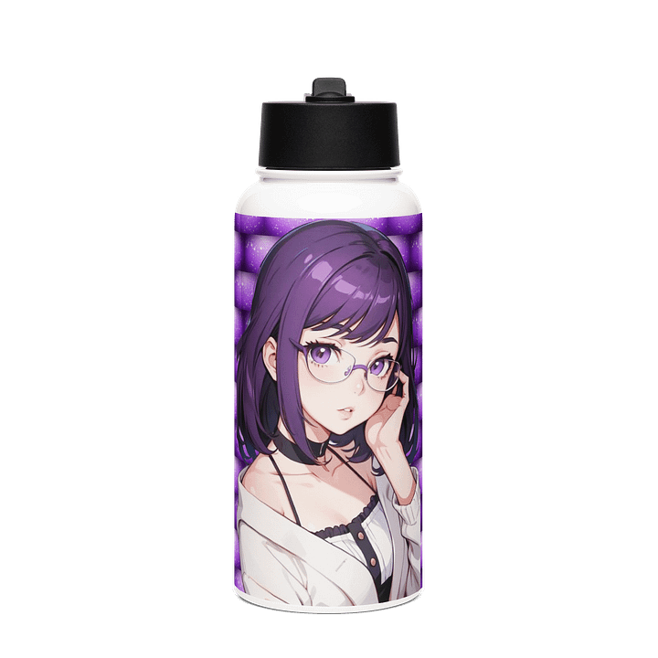 (Purple WAIFU) K Stainless Steel Water Bottle with a Straw Lid product image (1)
