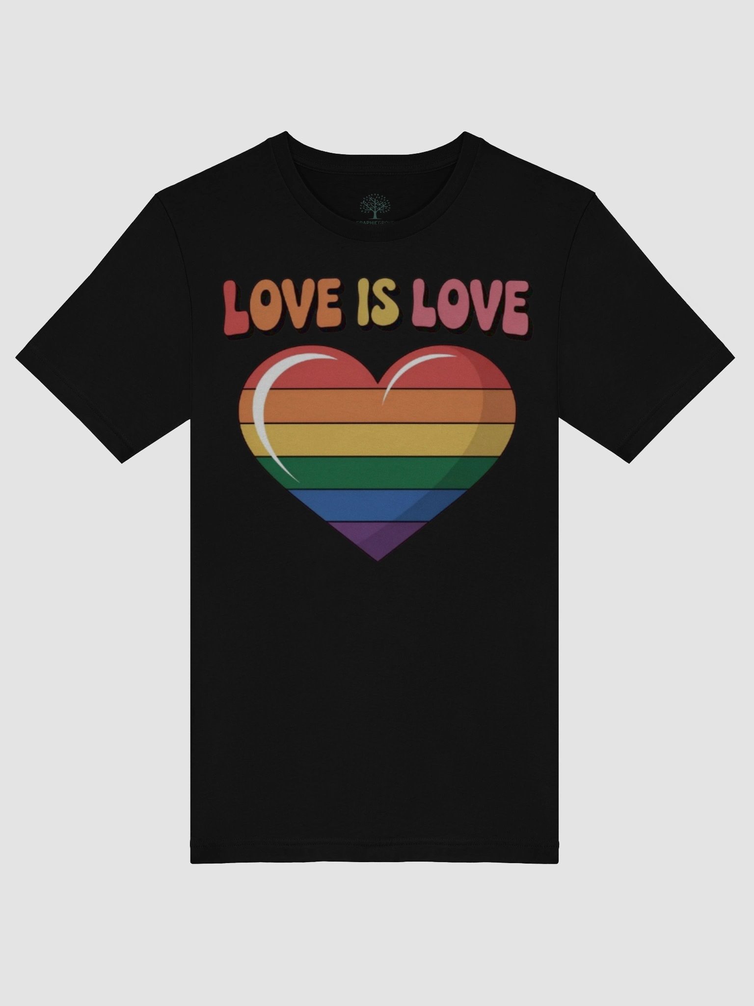 Unisex 'Love Is Love' Rainbow Heart Pride T-Shirt by Graphic Grove product image (49)