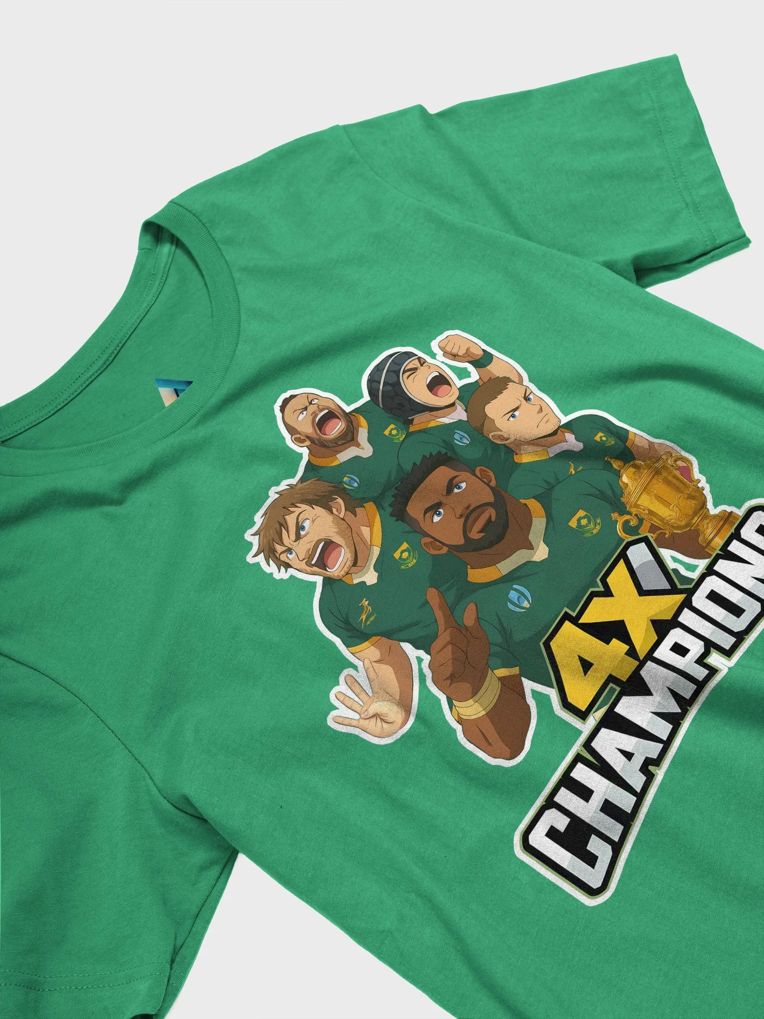 Springboks Anime-Style 4x Champions Rugby T-Shirt product image (39)