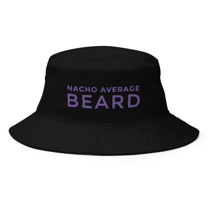 Nacho Average Beard Black Bucket Hat (Purple Embroidery) product image (1)