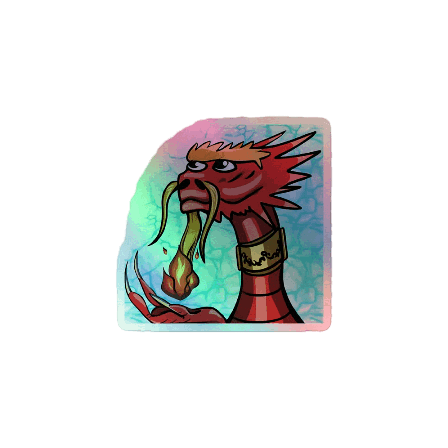 Regal Fire Dragon Holographic Sticker Set product image (1)