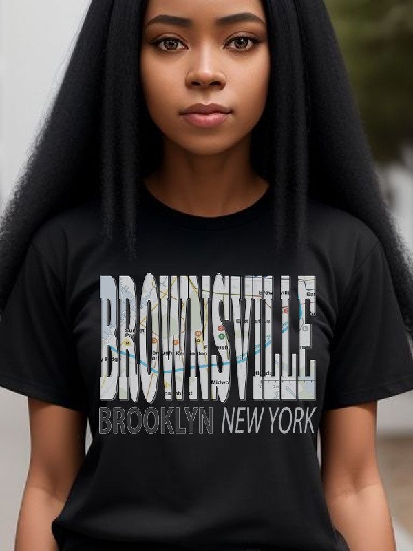 Fun Cool Brownsville Brooklyn New York with Subway Map NYC T-Shirt product image (2)