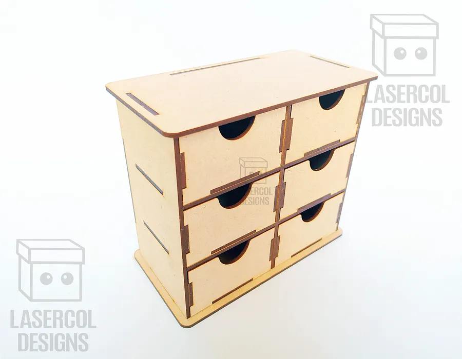 6 Drawers Desk Organizer - Laser Cut Files product image (2)
