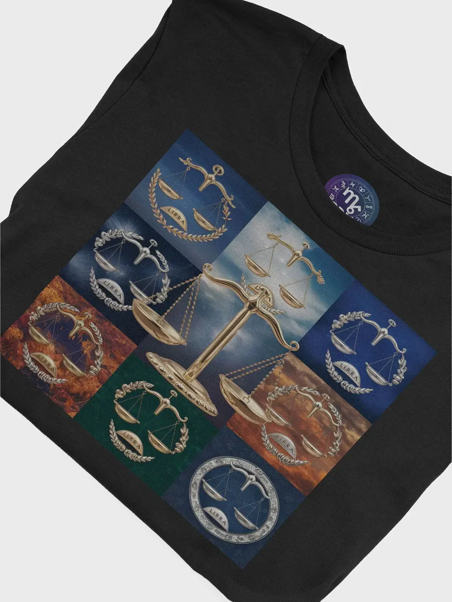 Unisex Libra Zodiac T-Shirt - Exclusive Scales Collage Design product image (7)