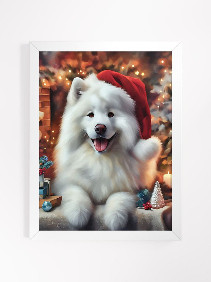 "CHRISTMAS SPIRIT OF A SAMOYED" / FRAMED HIGH-QUALITY MATTE POSTER / 12" X 16" product image (1)