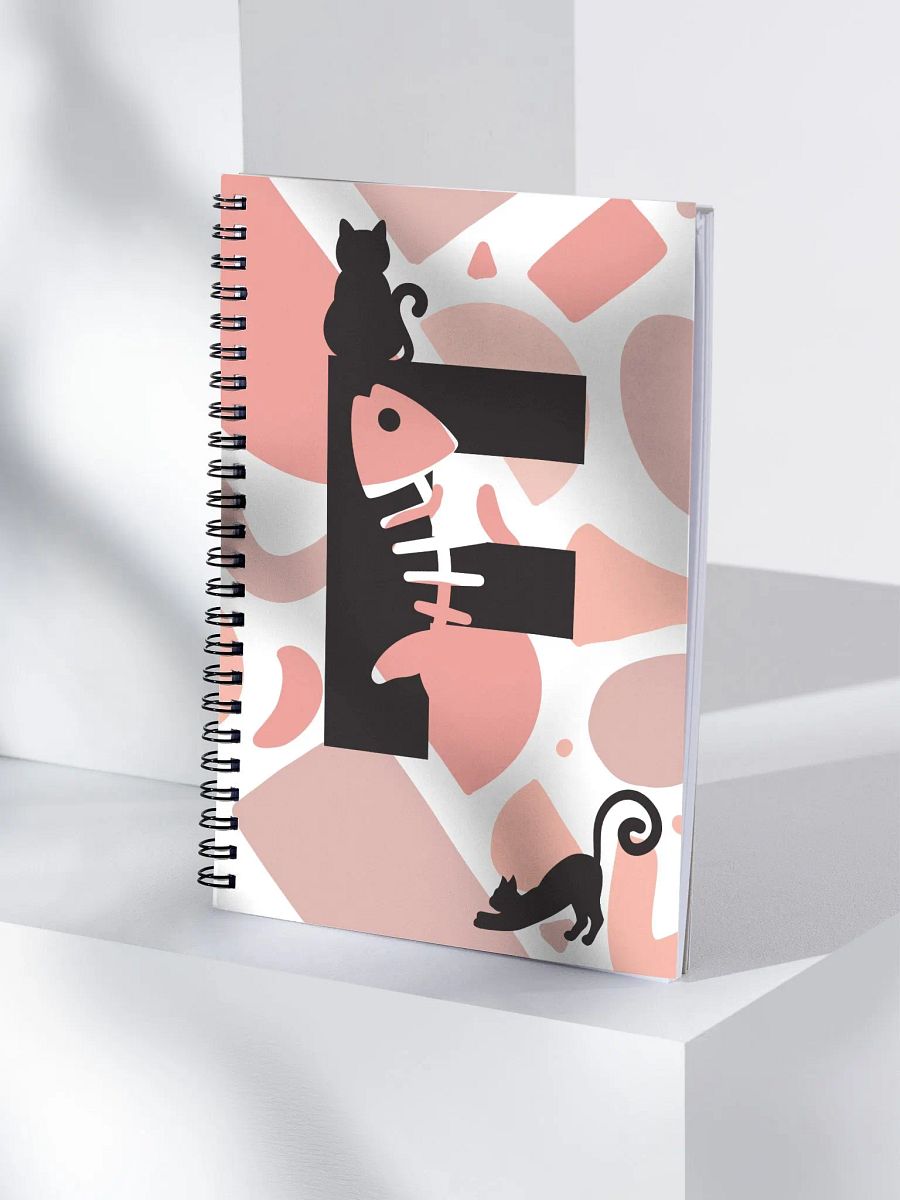Monogram Letter F Cat Lover Geometric Pinks Notebook product image (4)