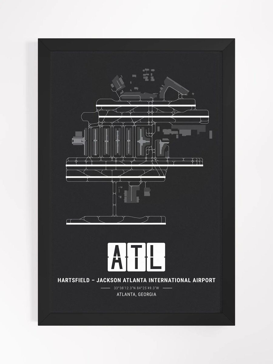 Framed Airport ATL Premium Map On Matt Paper product image (1)