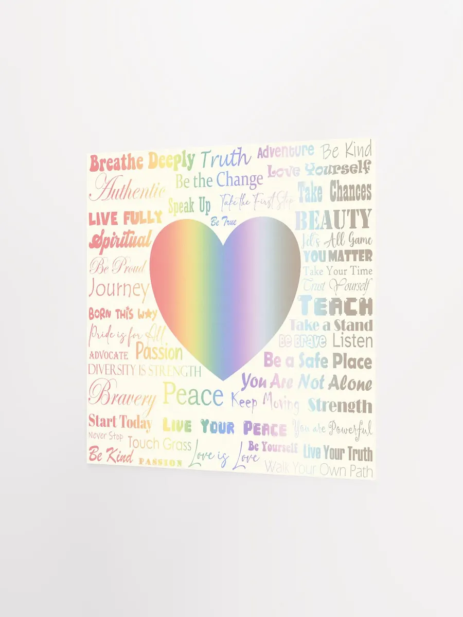 Love and Pride Square Poster (Rainbow Gradient Text) product image (3)