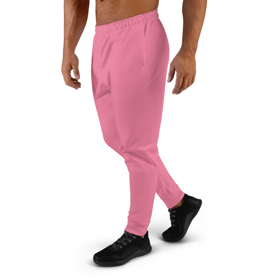 Plain Rosy Pink Soft Summer Recycled Polyester Premium Men's Joggers by Treasure Pie product image (2)