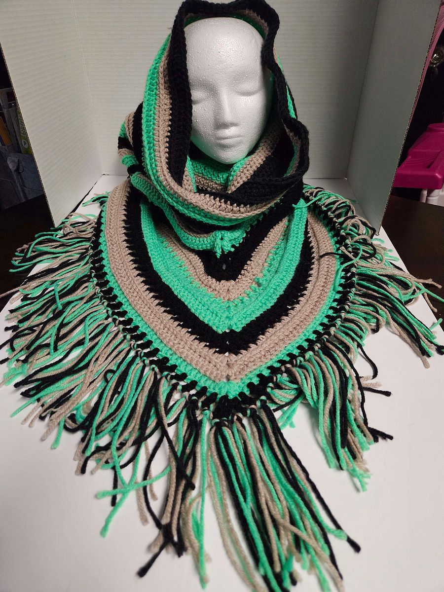 Crochet Wild Oleander Hooded Scarf product image (6)